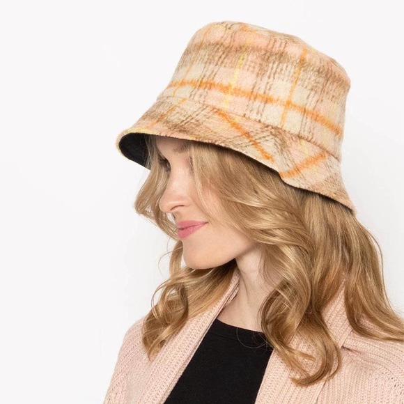 Pink Plaid Pattern Bucket Hat - Picture 1 of 4